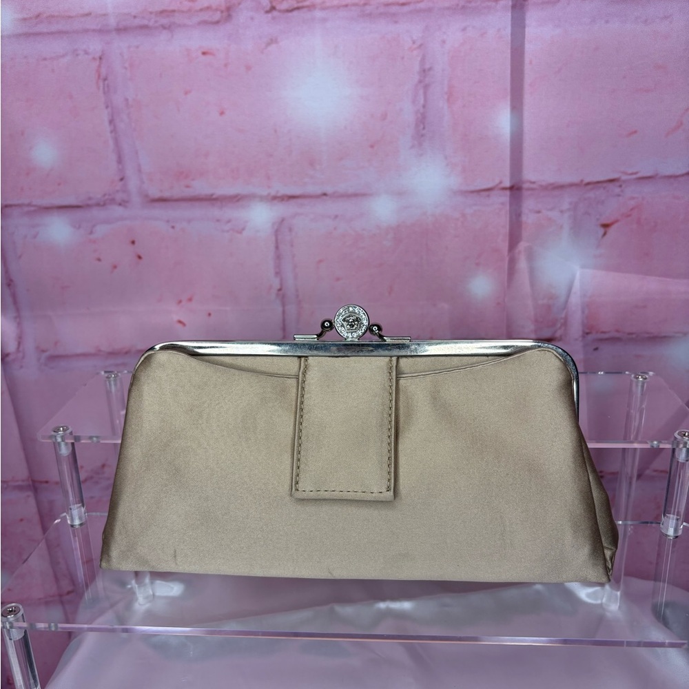 Versace Beige Wallet with Silver Accents